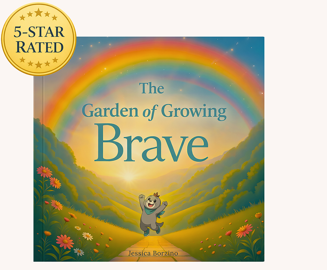 5-star rated children’s book that builds emotional resilience in pre-K kids, supports coping skills, and helps toddlers process trauma and manage big emotions. The Garden of Growing Brave by Jessica Borzino